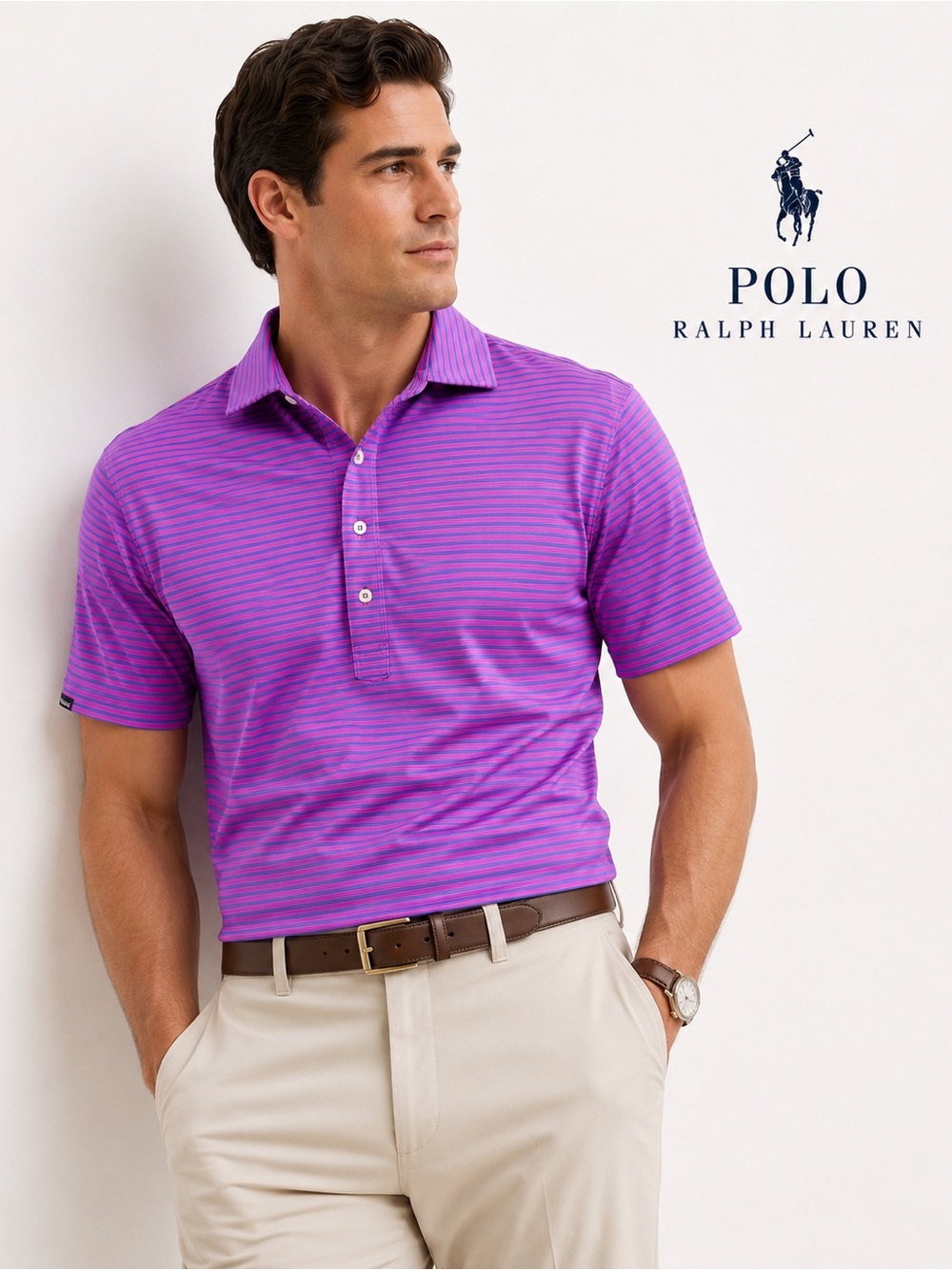Ralph Lauren Blue & Pink Stripe Polo